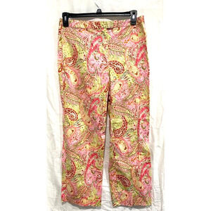 Charter Club Golf - Women's ankle length pink & green paisley pants size 14